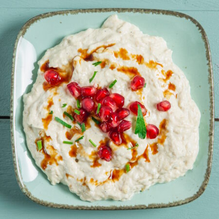 Auberginen, Joghurt Dip